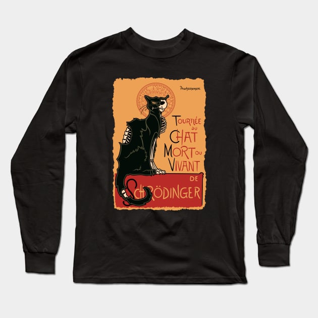 Le chat noir de Schrödinger Long Sleeve T-Shirt by jasesa